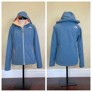 The North Face Primaloft Women’s Windwall Jacket Blue Orange Hood Size Small